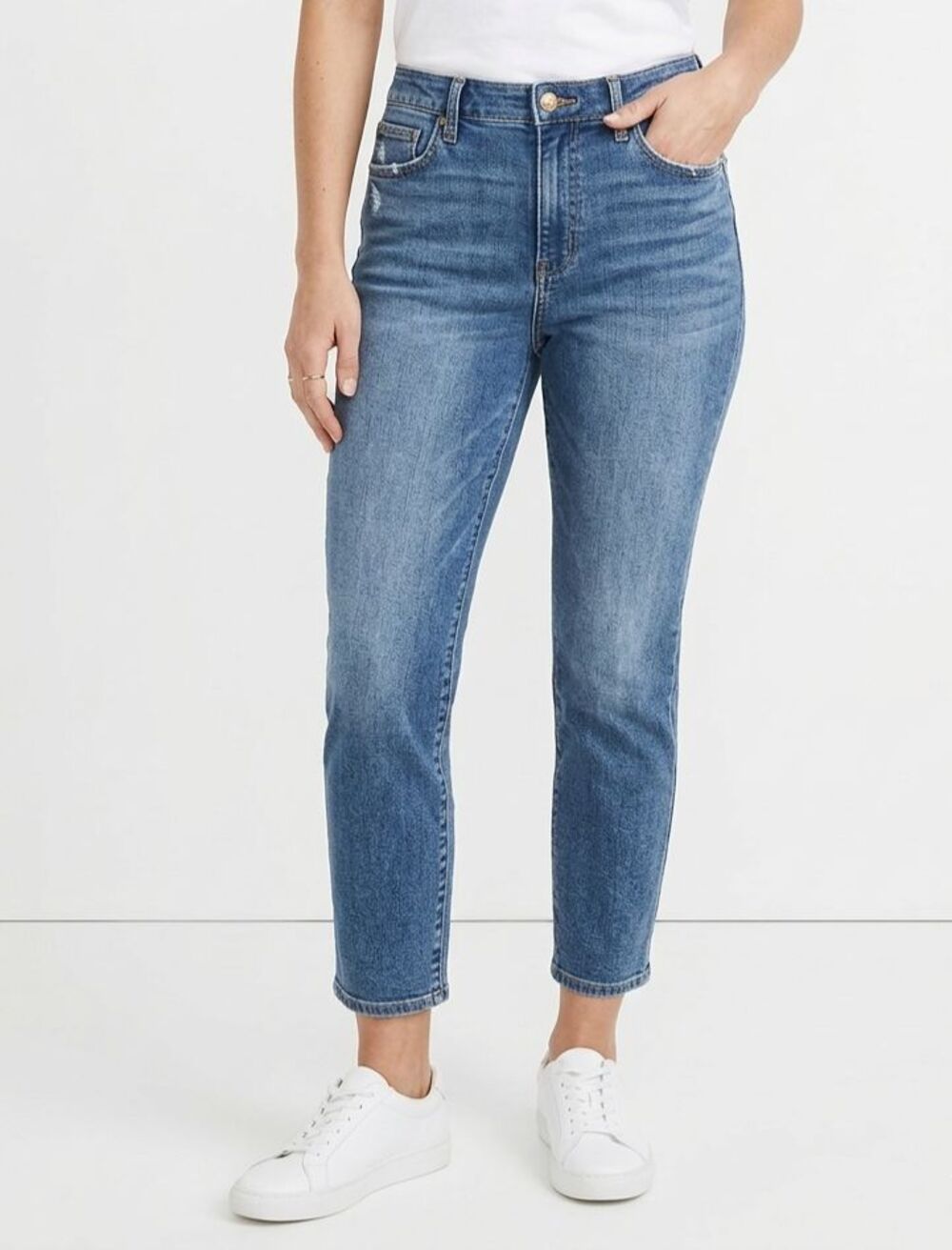 Talbots Crop Jeggings Size 12 Blue Stretch Denim High Rise Skinny Ankle EUC